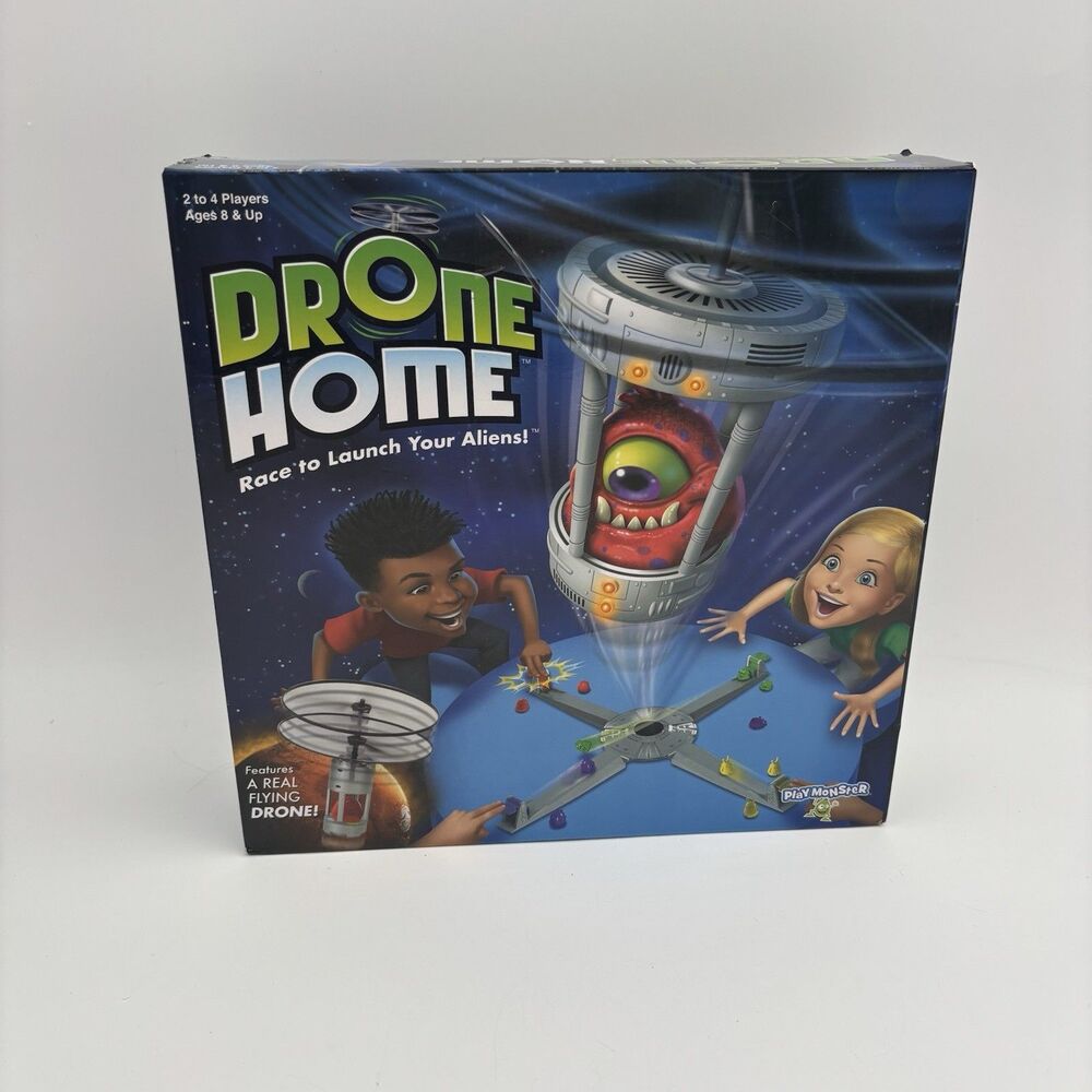 PlayMonster Drone Home Flying Drone Board Game 7020 Complete w/ Box 2-4 Player